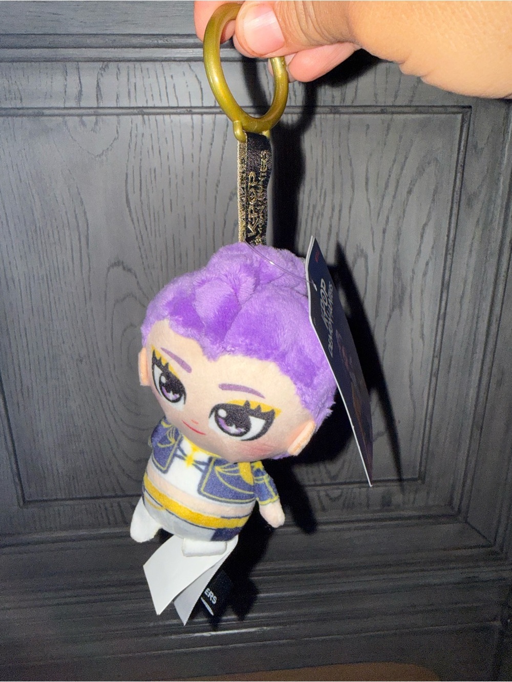 Purple-Haired Plush Keychain Bag Charm - Kids Accessory
